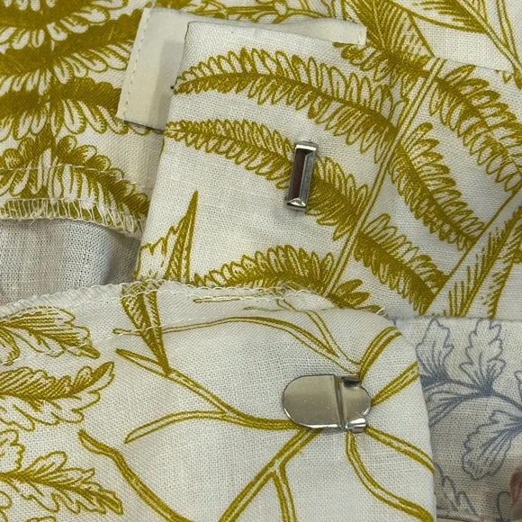 NWT Aura Red Dress Floral Euro Summer Linen Blend High Waisted Belted Shorts - Picture 7 of 9